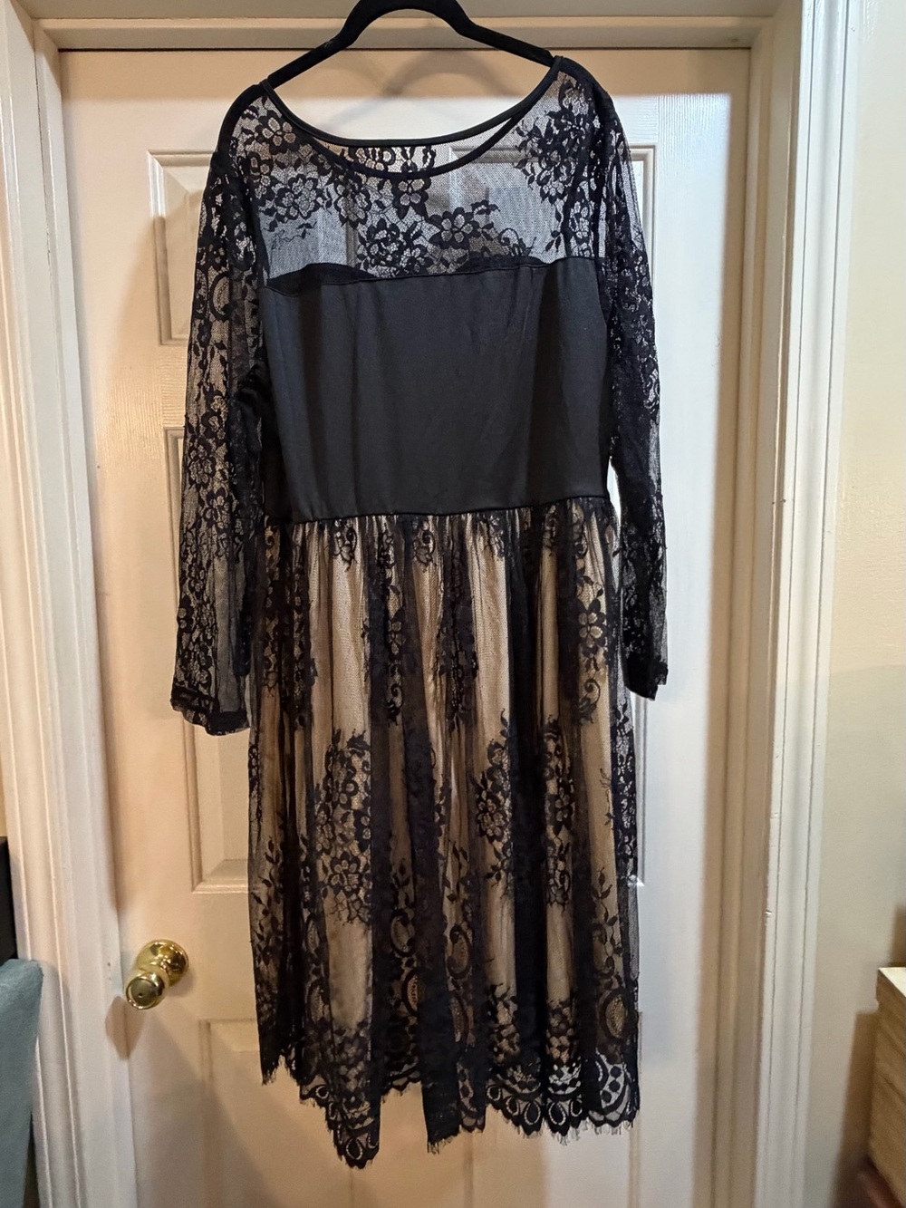 Halloween Costume Black Lace Overlay A-Line Dress Size 3XL